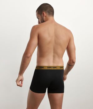 Lot de 3 boxers homme noir ceinture colorée Citrouille Mix & Colors