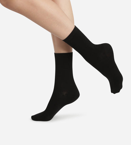 Lot de 2 paires de chaussettes noires Femme Pur Coton - Féminin - Taille 35/38