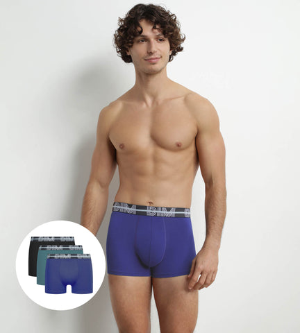 DIM - Lot de 3 boxers homme à ceinture 3D Noir Bleu Vert Dim Powerful en Soldes - Masculin - taille 3