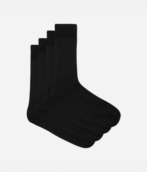 Lot de 2 chaussettes noires en fil d'Ecosse Homme