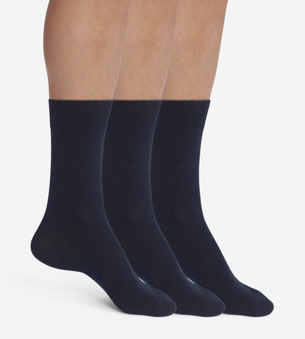 DIM - Lot de 3 paires de chaussettes homme Bleu Marine Dim Coton en Soldes - Masculin - taille 39/42