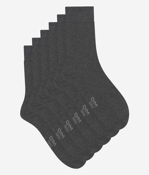 Lot de 3 paires de chaussettes homme Anthracite Chiné Dim Coton