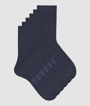 Lot de 3 paires de chaussettes femme Bleu Marine en coton Dim