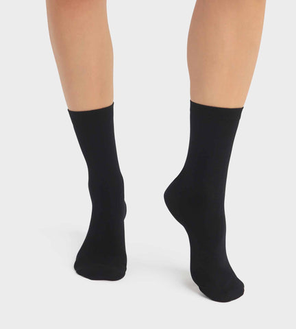 Lot de 2 paires de chaussettes femme en viscose Noire Dim Bambou