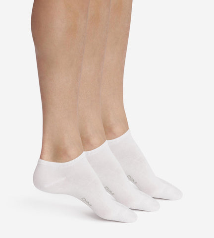 DIM - Lot de 3 paires de chaussettes courtes homme Blanc Dim Coton en Soldes - Masculin - taille 39/42