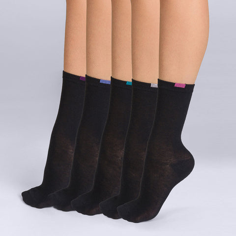 Lot de 5 chaussettes noires EcoDIM Femme - Féminin - Taille TU