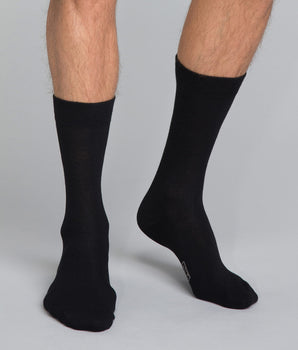 Mi-chaussettes coton X3 noir Homme Basic Coton