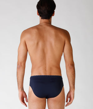 Slip de bain Bleu nuit pour Homme en microfibre