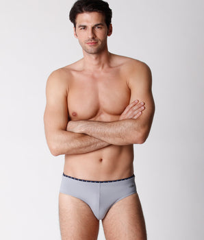 Slip de bain Gris Clair pour Homme en microfibre