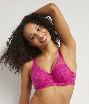 Soutien-gorge emboîtant dentelle et tulle Fuschia Generous Essentiel