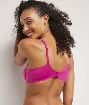 Soutien-gorge emboîtant dentelle et tulle Fuschia Generous Essentiel