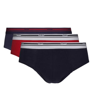 Lot de 3 slips rouge et bleu pour homme Classic Colors