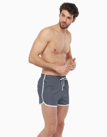 DIM - Maillot de bain court pour Homme à rayures Blanches et Bleues en Soldes - Masculin - taille 1