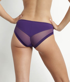 Slip femme en microfibre et tulle Violet Dim Generous