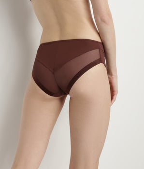 Slip femme en microfibre et tulle Cacao Intense Generous Dim