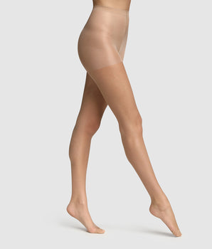 Collant voile transparent beige éclat effet nude Body Touch Dim 17D