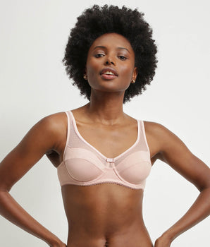 Soutien-gorge emboitant en coton bio et plumetis Rose Generous