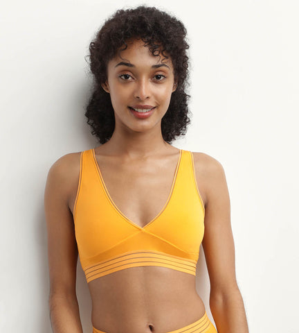 Soutien-gorge triangle sans armature en microfibre Jaune Oh My Dim s