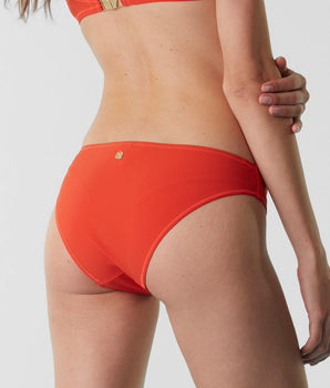 Maillot de bain slip midi en fil de nylon recyclé, orange