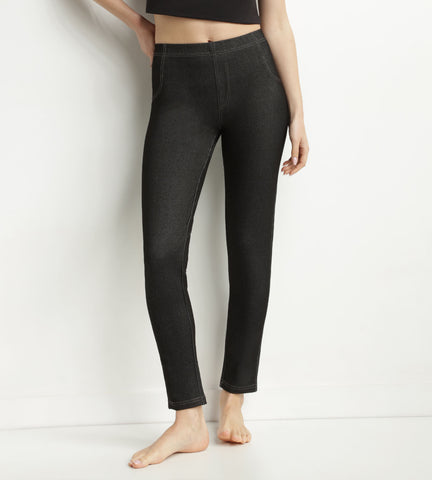 Legging femme effet jean Noir avec poches Dim Relax &and Go