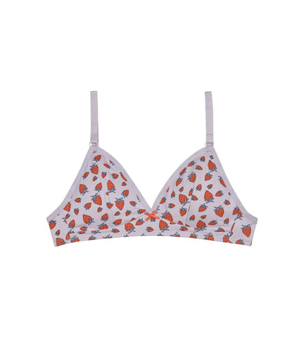 DIM - Soutien-gorge triangle coton stretch sans armature Fraises Les Pockets en Soldes - Féminin - taille 70A