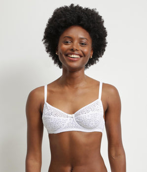 Soutien-gorge à armature en dentelle florale recyclée Blanc Dim Sublim