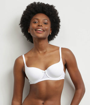 Soutien-gorge corbeille en dentelle florale recyclée Blanc Dim Sublim