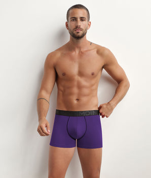 Boxer homme en coton modal à ceinture contrastée Violet Dim Classic