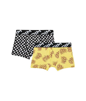 Lot de 2 boxers garçons en microfibre recyclée motif damier Dim Micro