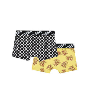 Lot de 2 boxers garçons en microfibre recyclée motif damier Dim Micro