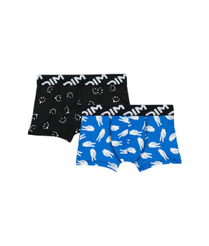 Lot de 2 boxers garçons en microfibre recyclée motif peace Dim Micro