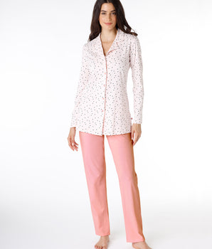 Pyjama long femme en jersey 100% coton