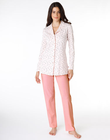 Pyjama long femme en jersey 100% coton