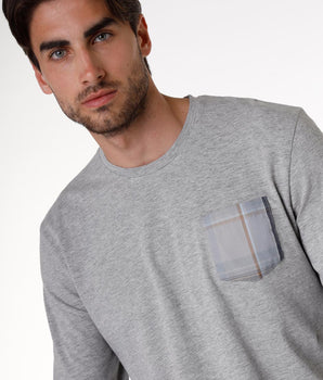 Pyjama homme en jersey de coton, gris chiné