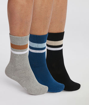 Lot de 3 paires de chaussettes homme en coton Bleu Noir EcoDim Sport