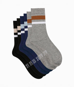 Lot de 3 paires de chaussettes homme en coton Bleu Noir EcoDim Sport