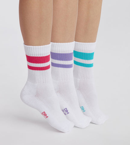 DIM - Lot de 3 paires de chaussettes femme en coton Rouge EcoDim Sport en Soldes - Féminin - taille 35/38