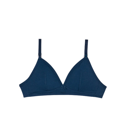 DIM - Soutien-gorge triangle sans armature en coton bio Bleu Marin Skin Care en Soldes - Féminin - taille 75A