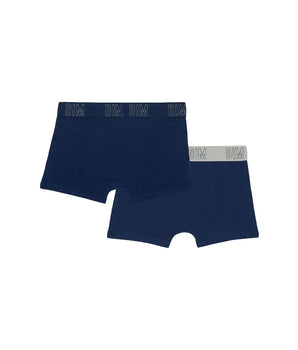 Lot de 2 boxers garçon en coton bio Bleu Marine Dim Skin Care