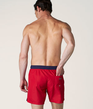 Short de bain rouge pour homme