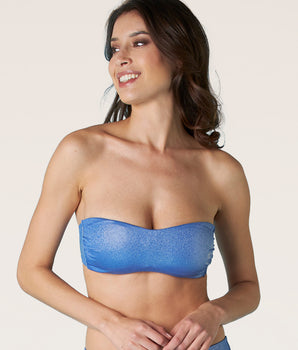 Haut de bikini bustier bleu roi