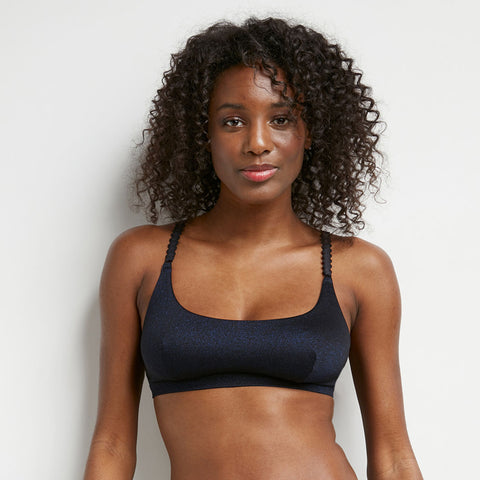 DIM - Brassière femme sans armatures en microfibre satinée Bleue Starlight en Soldes - Féminin - taille S