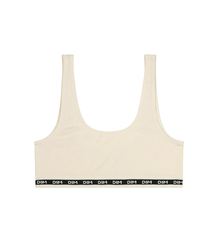 DIM - Brassière fille en tissu côtelé Beige Ivoire Dim Icons en Soldes - Féminin - taille 8