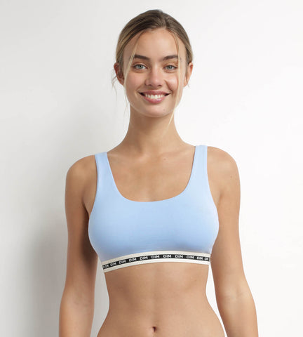 Brassière femme en coton modal Bleu Azur Dim Icons Essentiel - Féminin - Taille XS