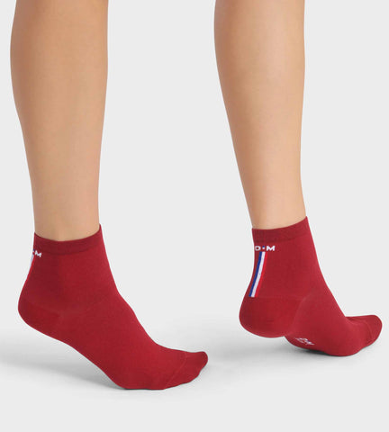 Chaussettes femme en coton Rouge Passion à bande colorée Madame Dim