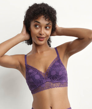 Soutien-gorge triangle paddés en dentelle Violet Fais-Moi Une Fleur