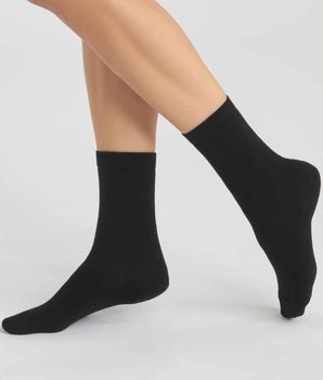 Lot de 2 paires de chaussettes femme en coton bio Noir Dim Good