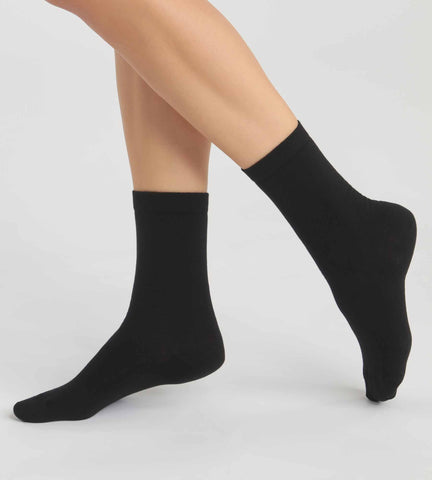 Lot de 2 paires de chaussettes femme en coton bio Noir Dim Good - Féminin - Taille 35/38