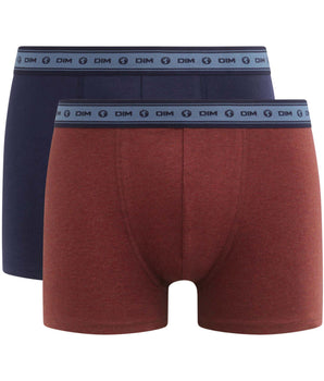 Lot de 2 boxers homme en coton bio Rouge Bleu Dim Good