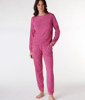 Pyjama long femme, rose